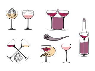 Wine concept collection for a logo on a white background - 411554634