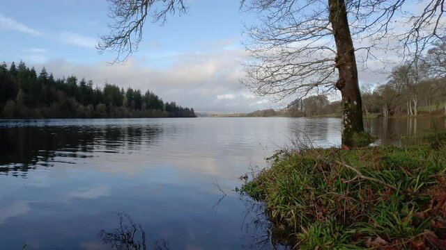 Loch Ken, a Scottish Lake, on a winters morning in December, Galloway, Scotland