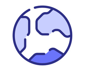 earth global world single isolated icon with dashed line or dash lines style