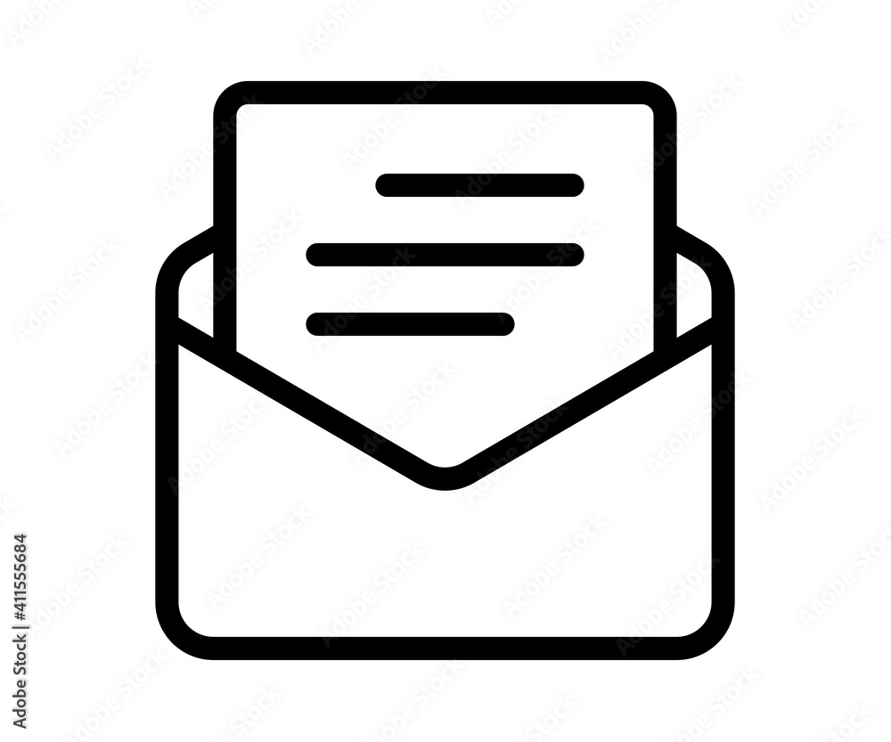Poster email envelope letter single isolated icon with outline line style
