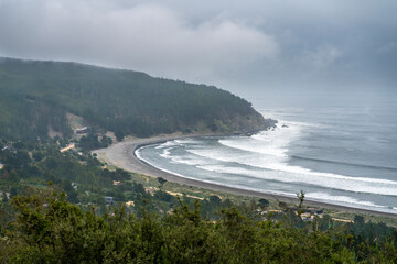 A dramatic view of Puertecillo surf spot. An idyllic place for practising surfing on an amazing...