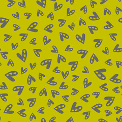 gray hearts on yellow background