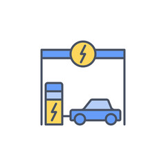 Charging EV vector concept creative icon or design element