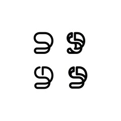 SD or DS letters logo vector symbols	