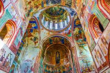 Fototapeta na wymiar Kutaissi, inside Gelati monastery, one of the largest medieval Orthodox monasteries