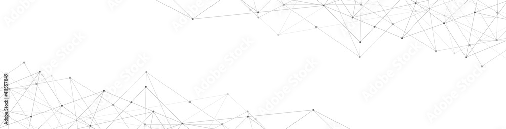 Fototapete website header or banner design with abstract geometric background and connecting dots and lines. gl