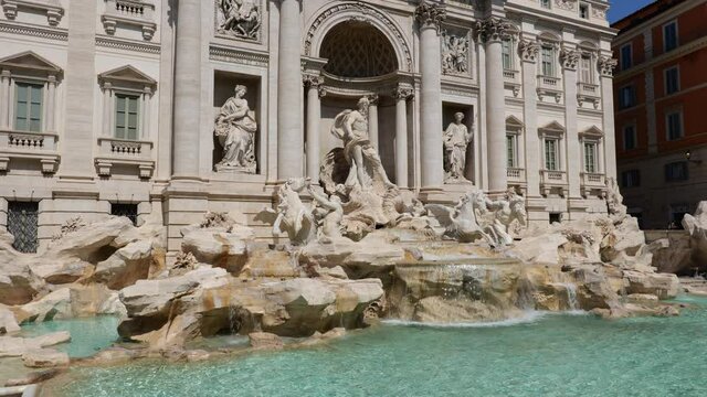 Trevi Fountain in Rome, Italy, Baroque style city landmark from 18th century