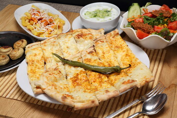 turkish pitta with cheddar cheese