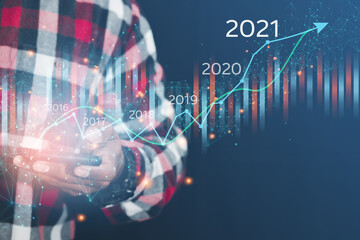 Business technology finance stock market year 2021 business concept gradient online stock