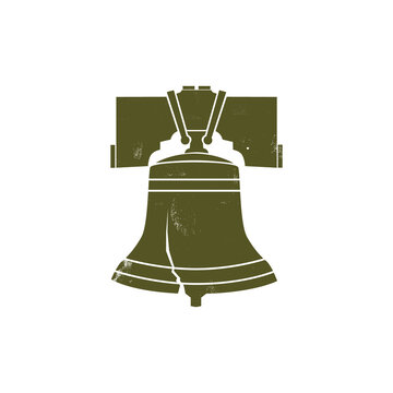 Liberty bell with grunge effect. Vector illustration.
