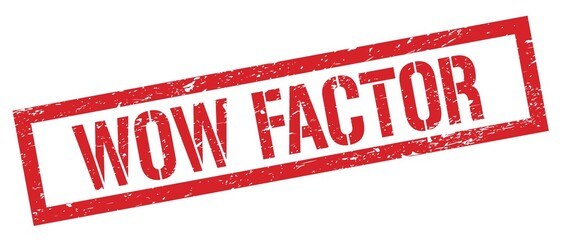 WOW FACTOR red grungy rectangle stamp.