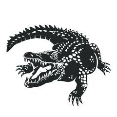 Crocodile isolated on white. Vector illustration.