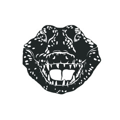 Allidator hesd isolated on white. Vector illustration.