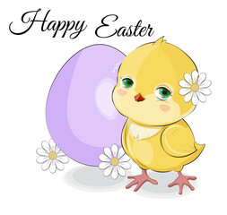 Chicken and egg Happy Easter card