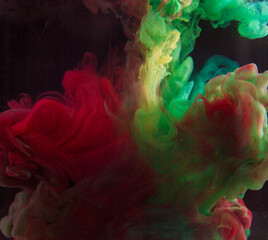 background Colorful abstract art motion smoke Color drop in water, Ink smoke swirling, Colorful...