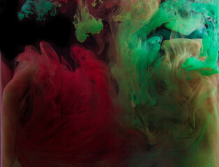 background Colorful abstract art motion smoke Color drop in water, Ink smoke swirling, Colorful...