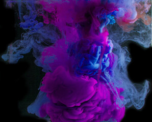 background Colorful abstract art motion smoke Color drop in water, Ink smoke swirling, Colorful...