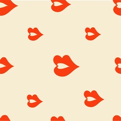 Red lips seamless pattern. Pattern for textiles and packaging. Vector illustration.