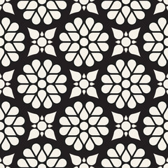 Vector seamless pattern. Modern stylish abstract texture. Repeating geometric circle and star tiles from striped decorative elements.