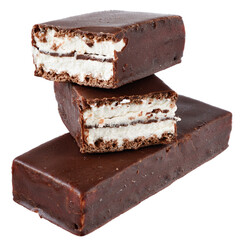 ice cream vanilla sandwich in chocolate chip cookies