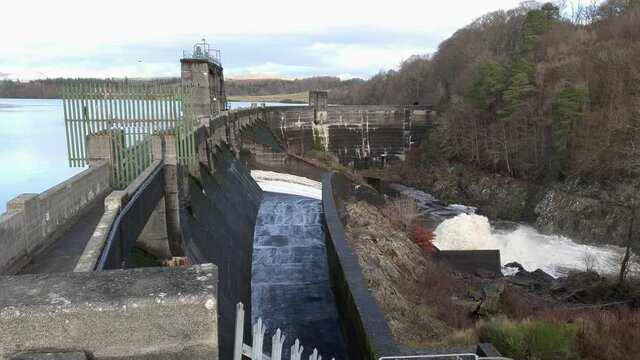 Water being released from the flood gates on Earlstound Dam