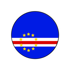 Cape Verde Islands circle vector flag with blue, red, white and stars circle for African push button concepts.