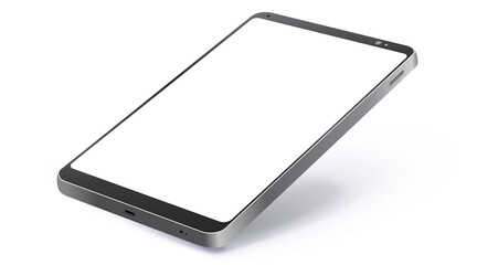 Black Tablet Computer Realistic Vector Mockup With Perspective View. Tablet PC Screen Isolated on White Background.