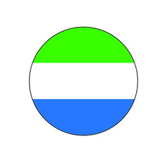 Sierre Leone vector flag circle icon for African concepts and themes.