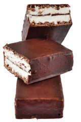 ice cream vanilla sandwich in chocolate chip cookies