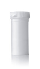 Front view of blank plastic pills tube