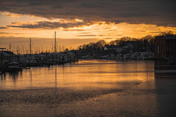 Obraz premium sunset at the pier