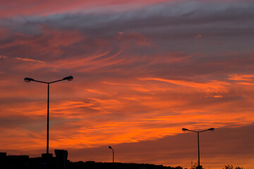 Naklejka premium sunset at the airport