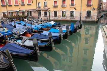 Fototapeta na wymiar The gondola, typical boat of the city of Venice, Italy, Europe.