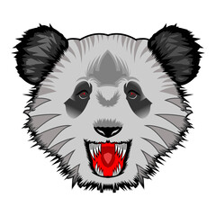 panda head vector design concept for t-shirt, background, animal logo