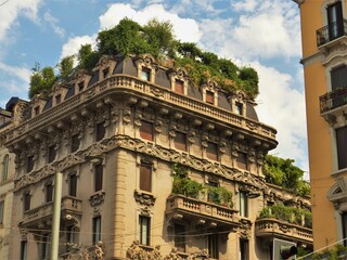 the building with greenery