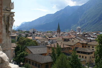 Fototapeta na wymiar Trento, Italy: panoramic view of the city from the top of the Buonconsiglio Castle