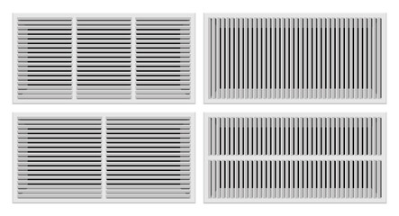 Bathroom ventilation grilles set vector illustration