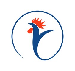 French rooster logo. Isolated rooster on white background © oleg7799