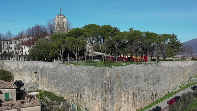 Alatri towns of Ciociaria famous for its Cyclopean walls
Aerial view of the acropolis of the city of Alatri in the province of Frosinone