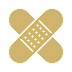 Adhesive plaster line and glyph icon, emergency and medicine color editable