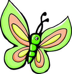 An adorable butterfly with colorful wings. 