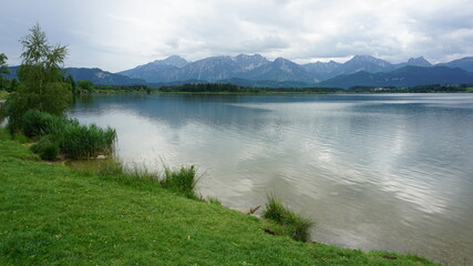 Fototapeta na wymiar the Forggensee in Fussen, Bavaria, Germany, June