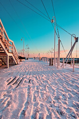 railway bridge in winter