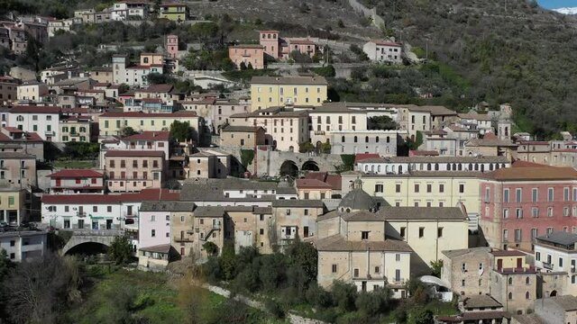 Alvito, medieval village in the province of Frosinone, Lazio Italy
Aerial view of the historic center of Alvito