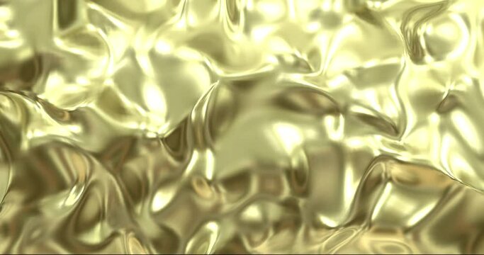 Golden liquid waves with ripples. Fluid background animation. Gold fluid background