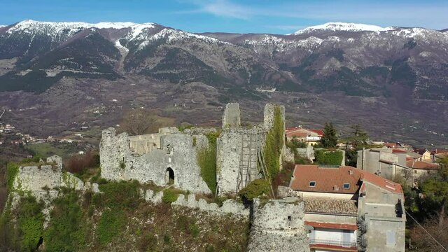Cantelmo Castle of Alvito, medieval village in the province of Frosinone, Lazio Italy
Aerial view of the historic center of Alvito