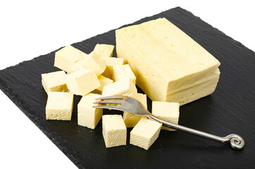 Tofu - soy milk protein product. Studio Photo