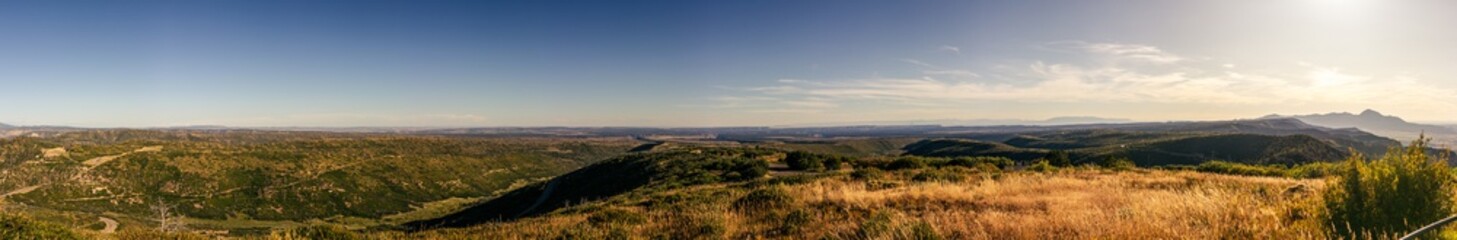 Fototapeta na wymiar Panorama shot of view to mesa verde national park nature at sunny day in america