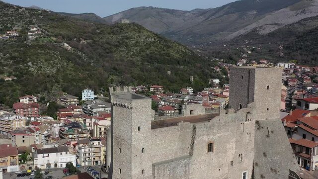 The castle of Itri in the province of Latina
Aerial shot with drone of the Castle and the village of Itri