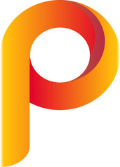 illustration of a red and yellow 'P'